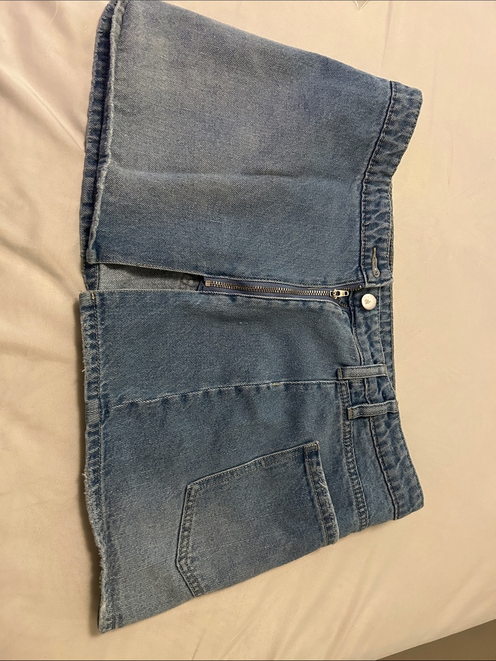 Classic Light Blue Denim Mini Skirt